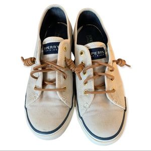 Sperry Pier View Cream Sneakers- SZ 7